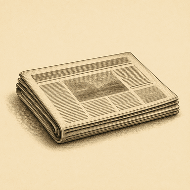 Folded newspaper